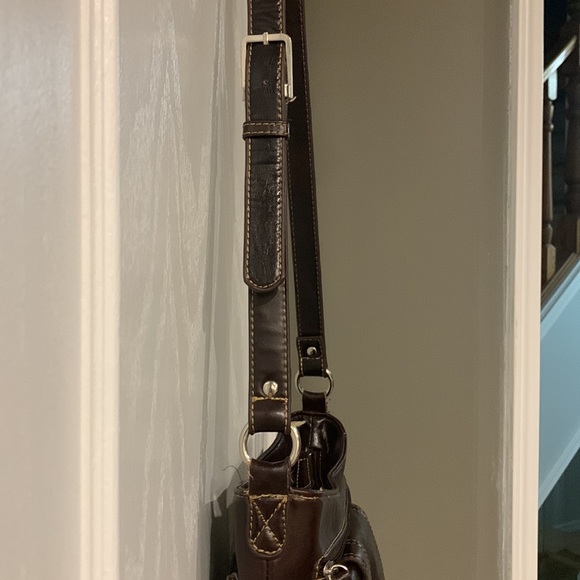 Vintage Minelli Italy Four Compartment Purse crossbody organizer bag, Brown - Picture 3 of 15